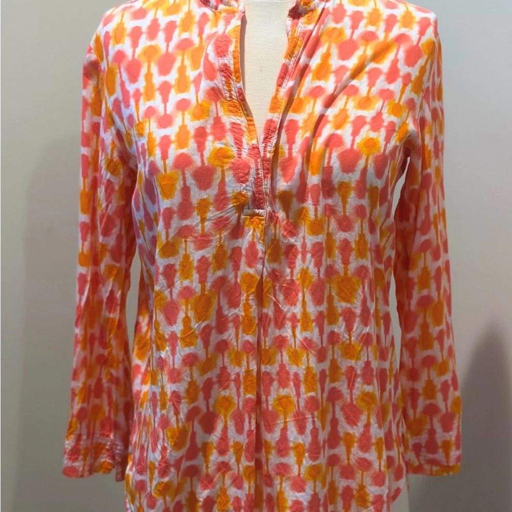 Women’s Pink & Yellow Printed Tunic Top